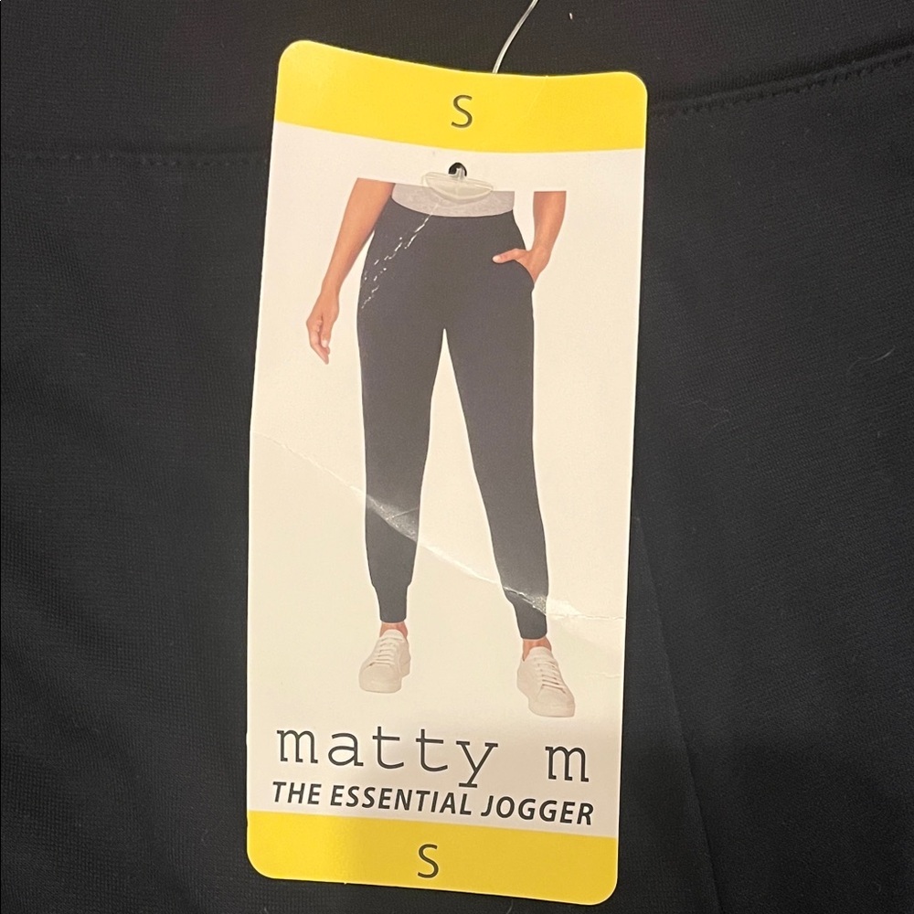 Matty M NWT S Black Essential Jogger